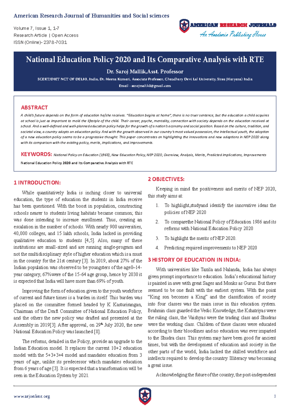 NEP 2020: A Comparative Analysis with RTE - Research Insights - Studocu