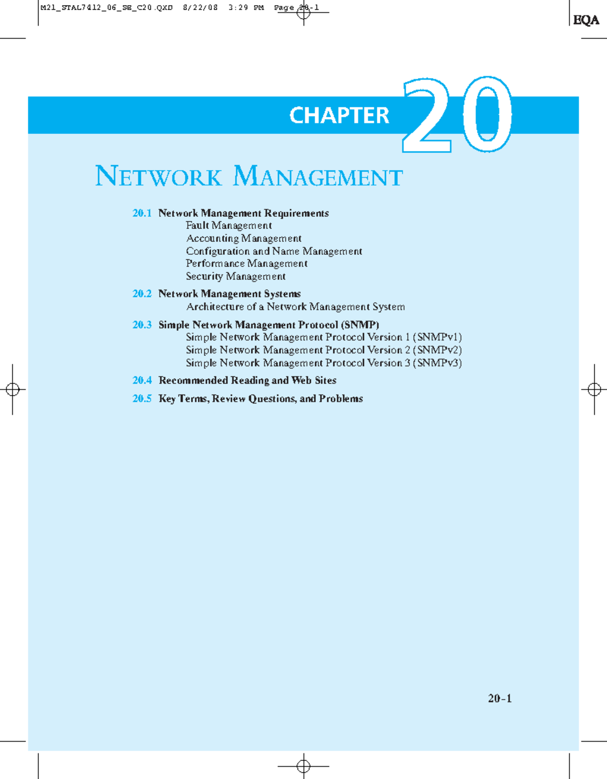 **NMS - Chapter 20: Network Management Overview and SNMP** - Studocu