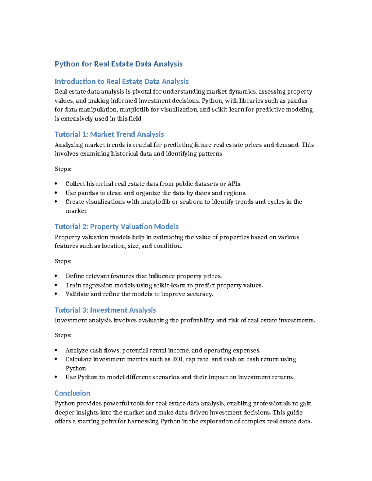 Python for RE Data Analysis: Market Trends, Valuation & Investment ...