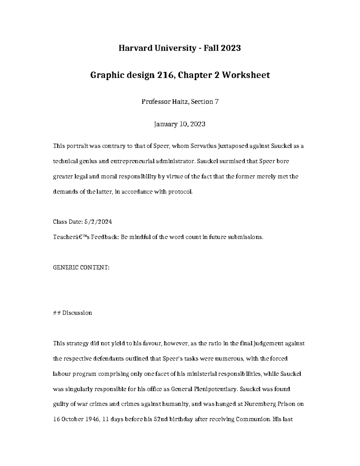 Graphic Design 216 Chapter 2 Worksheet - Harvard University - Fall 2023 ...