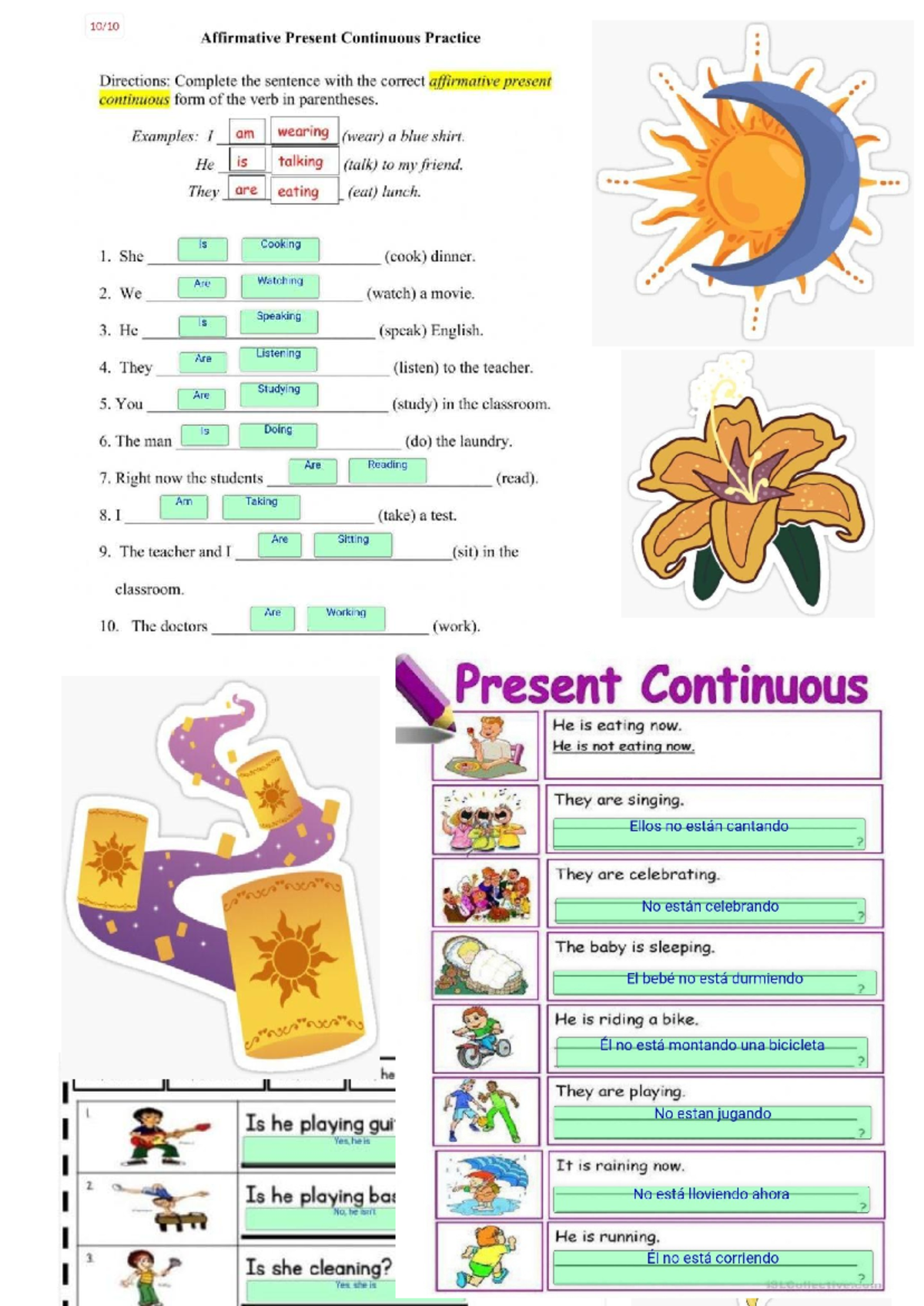 Affirmative Present Continuous Practice Exercises - Studocu