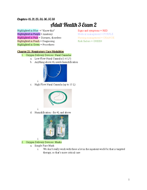 Adult Health EXAM 2 Study Guide - ADULT HEALTH EXAM 2 STUDY GUIDE ...