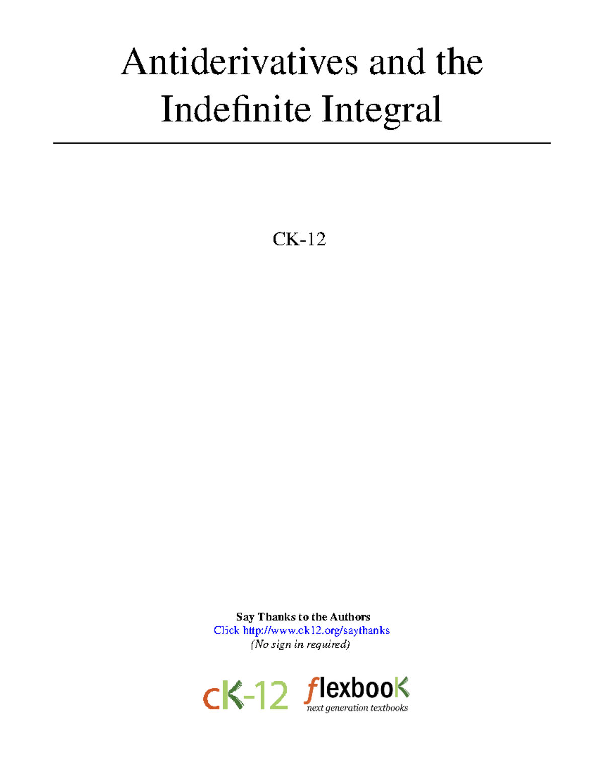 Week 012 - Antiderivatives and the Indefinite Integral Notes - Studocu