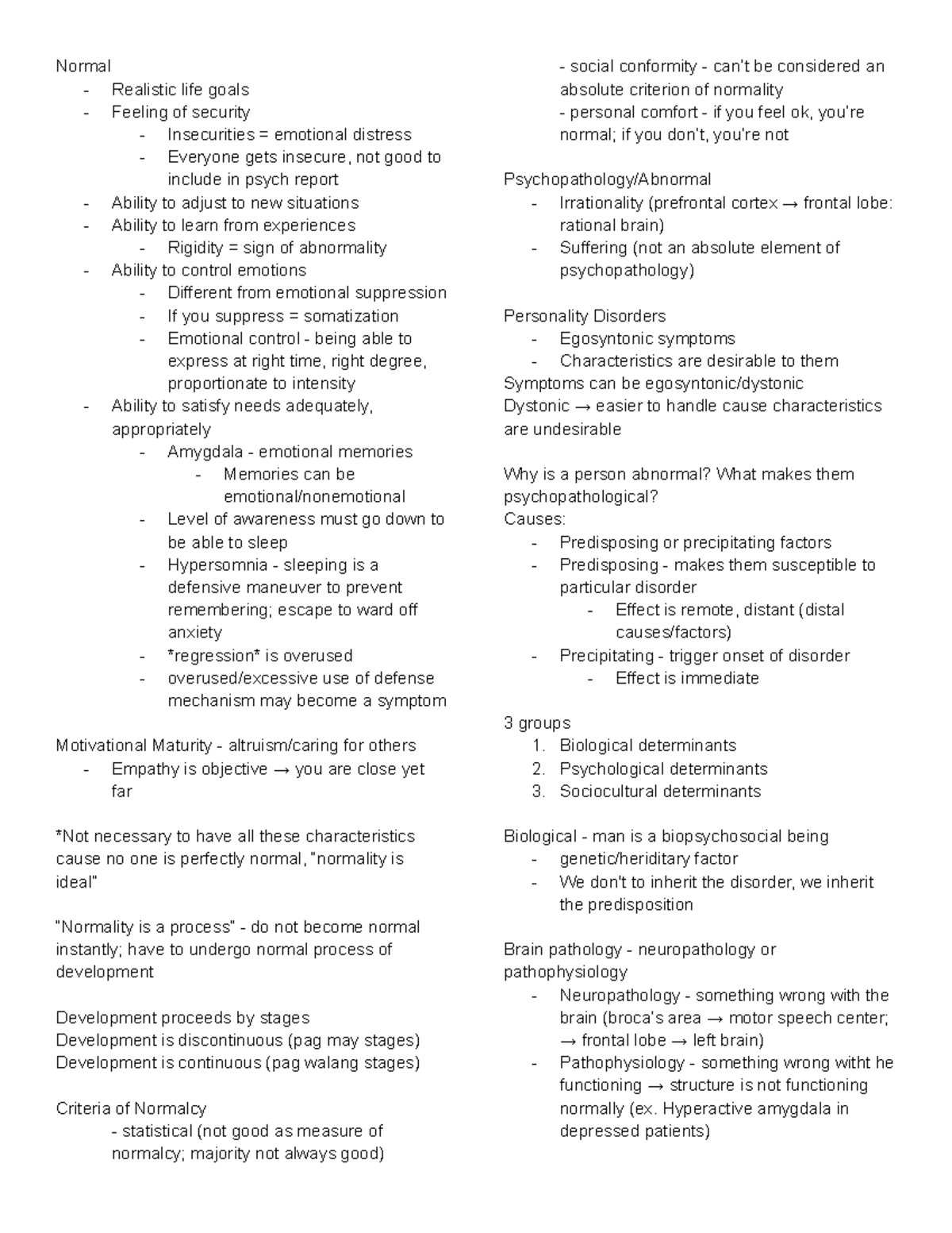 Advanced Abnormal Psychology: Understanding Normalcy and ...