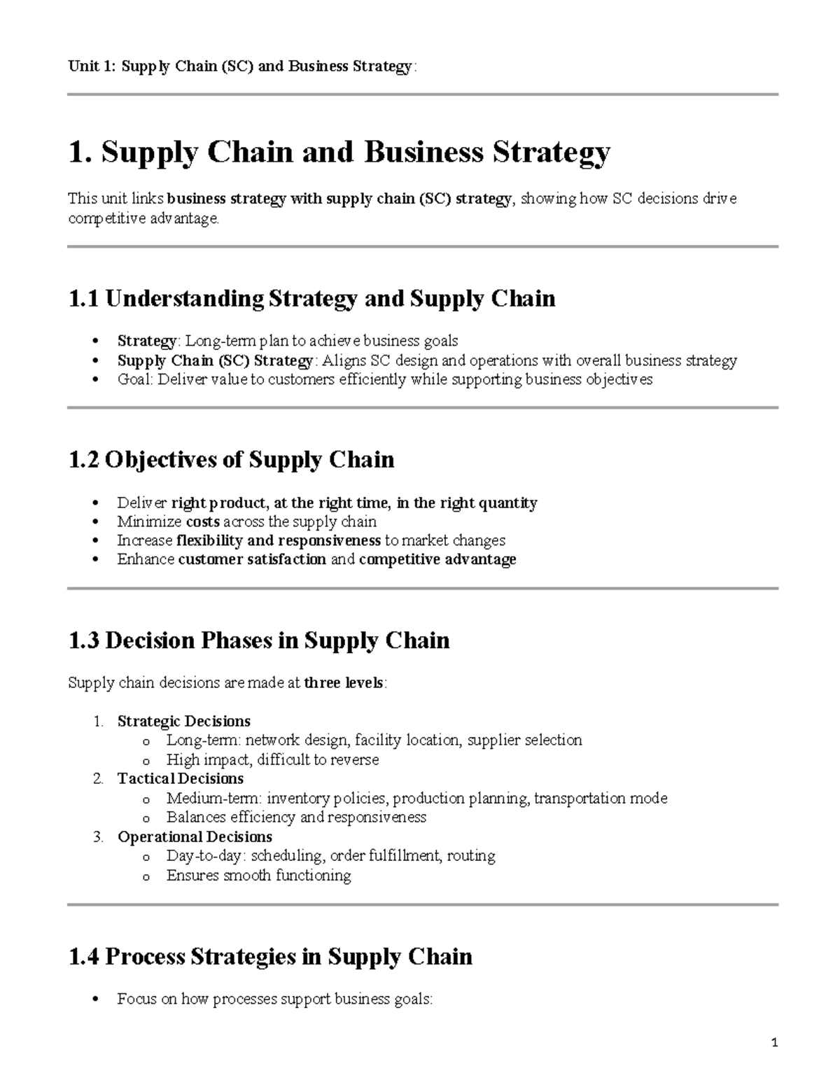 Supply Chain Strategy (SC) Final Exam Prep: Sample Q&A Guide - Studocu