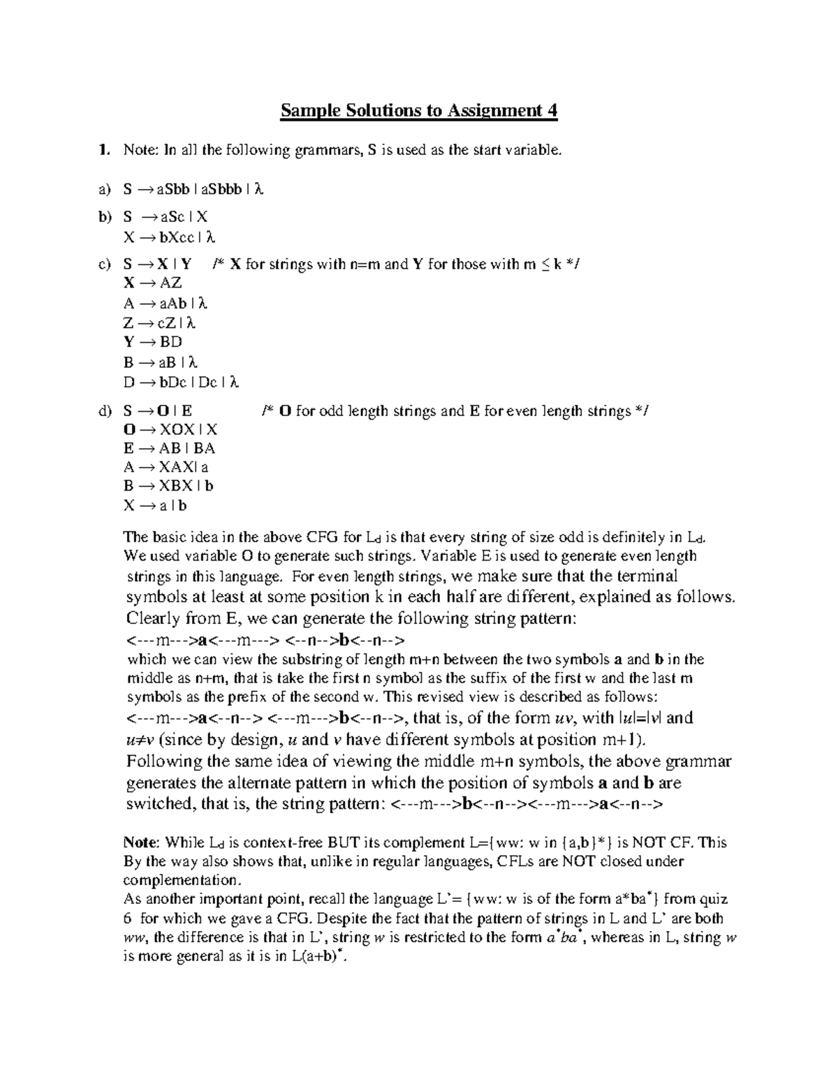 Sample Solutions for Assignment 4 - COMP 335 - Studocu