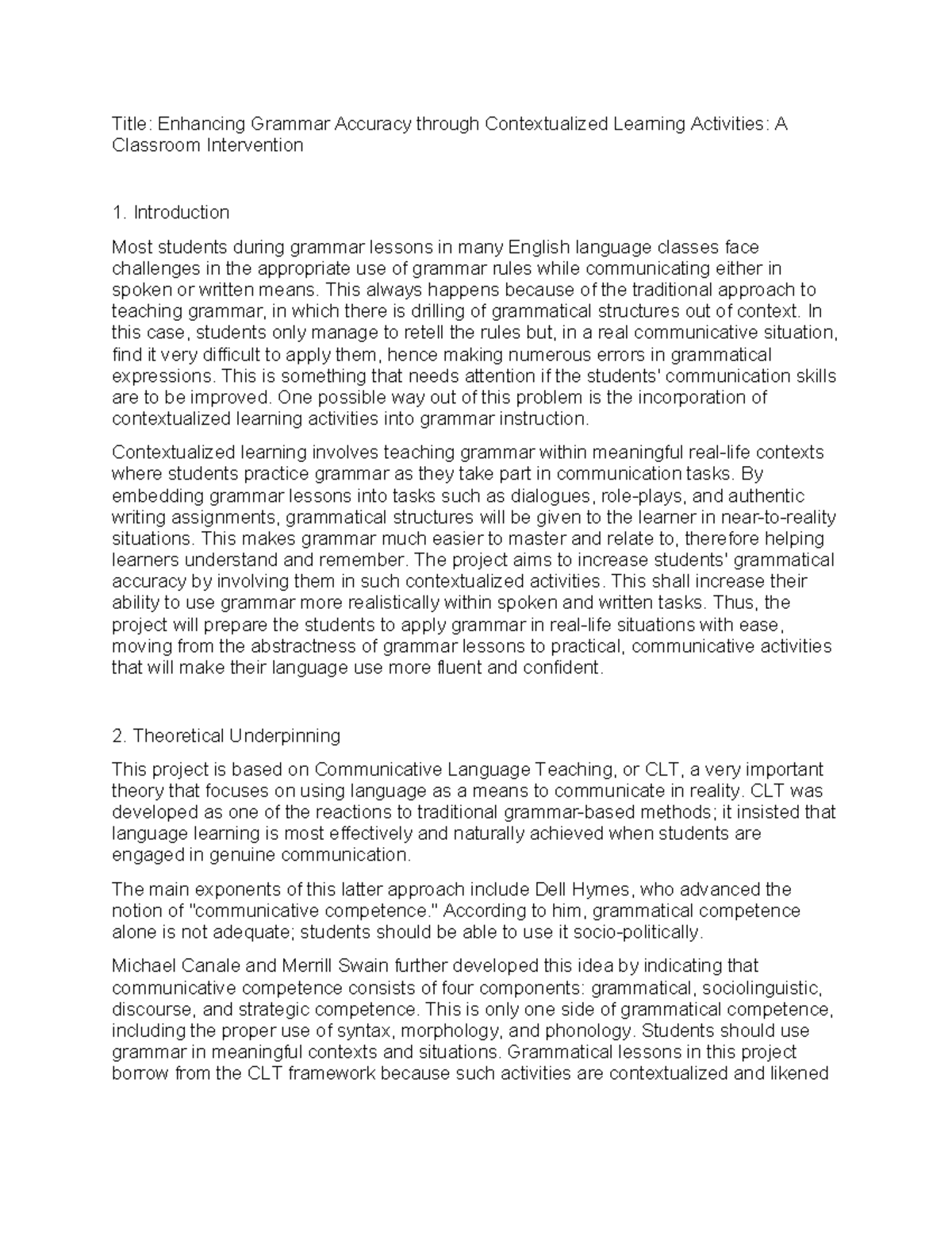 Enhancing Grammar Accuracy: Contextualized Learning Activities in Grade ...