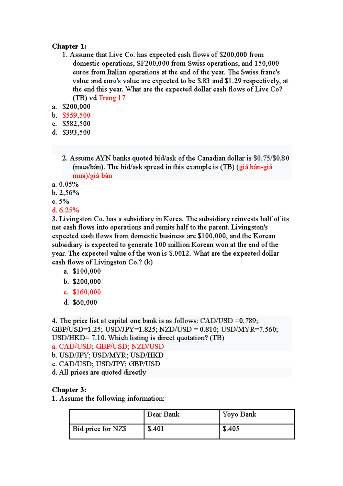 Ôn Tập Chương Tài Chính Quốc Tế - Môn Tài Chính 101 - Studocu