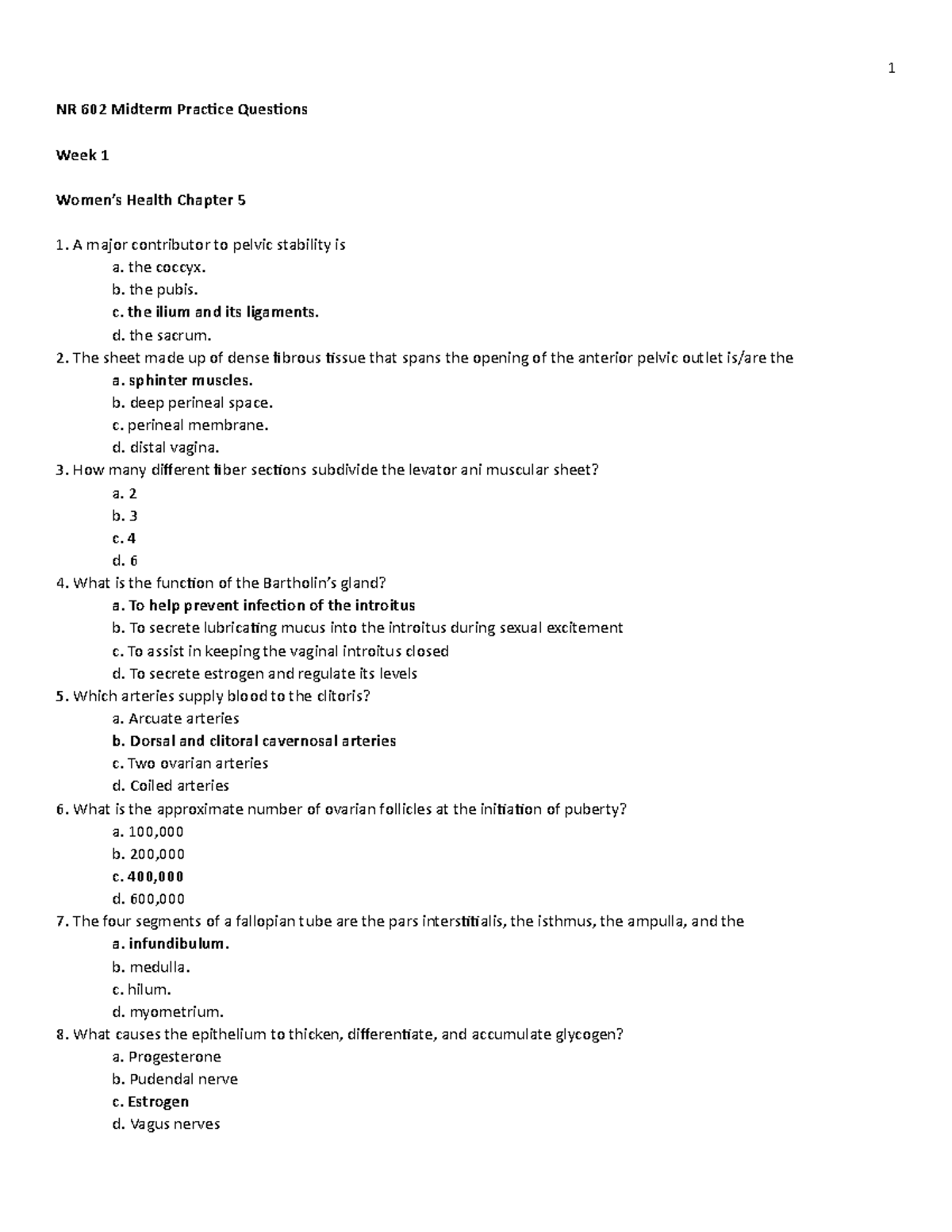 NR 602 Midterm Study Questions: Health Chapters 5-30 Practice Guide ...