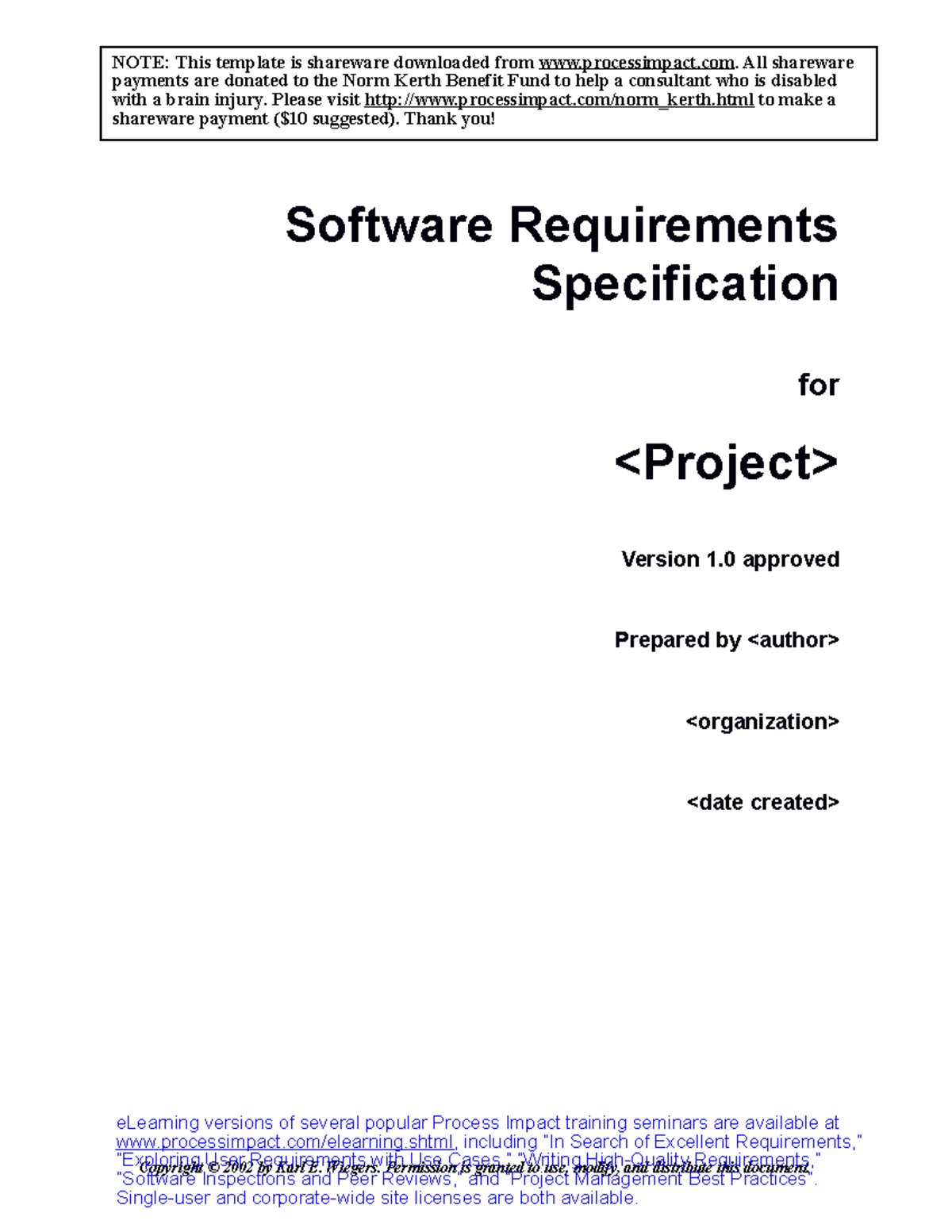 Srs template - Software Requirements Specification for Version 1 ...