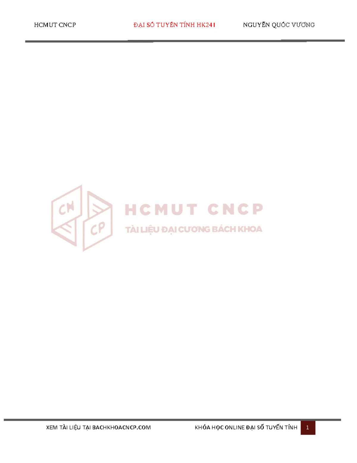 Đề và Đáp án Giữa Kỳ CNCP K231 - Môn Đại Số Tuyến Tính - Studocu