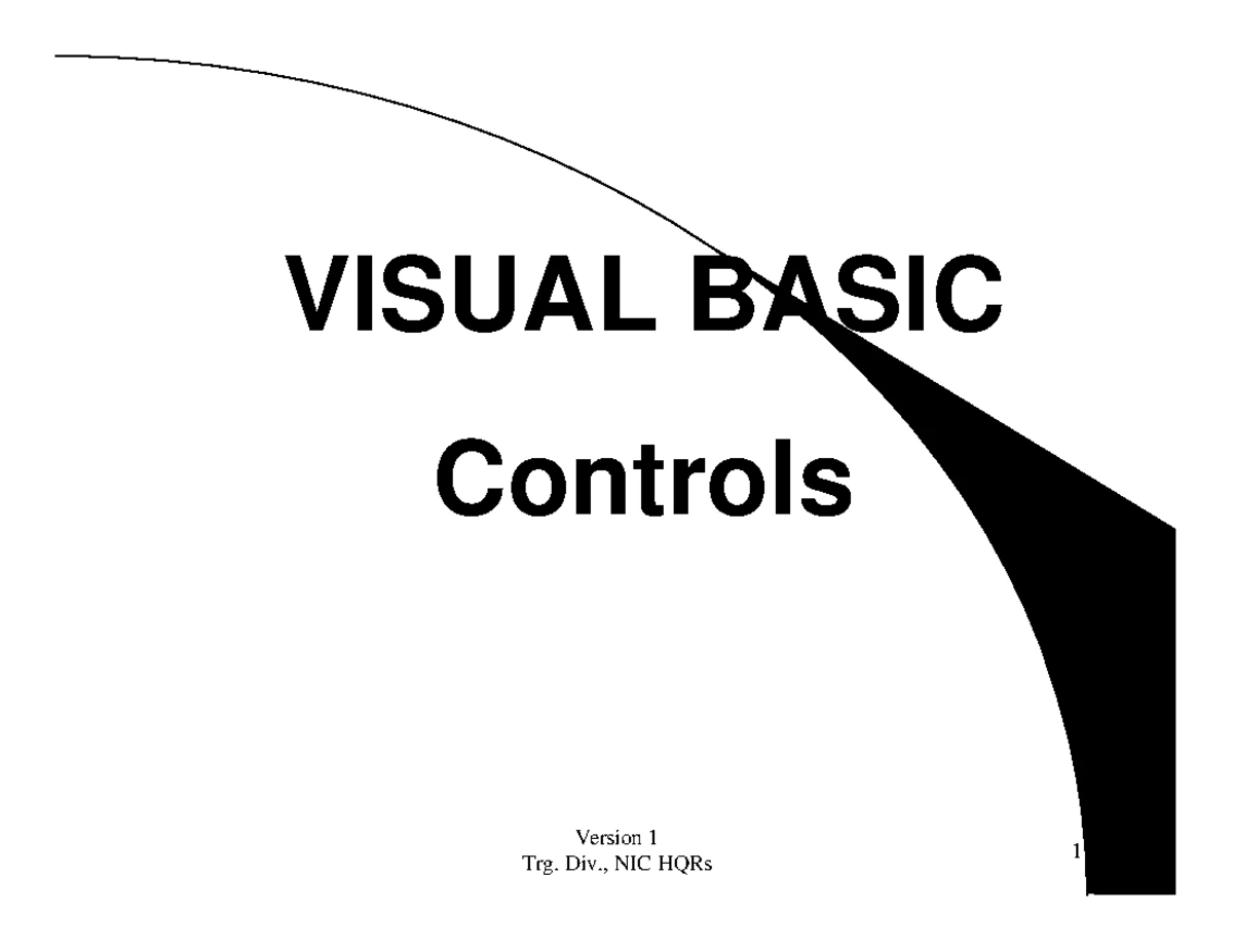 Programming in VB - Visual Basic Concepts and Data Types - Studocu