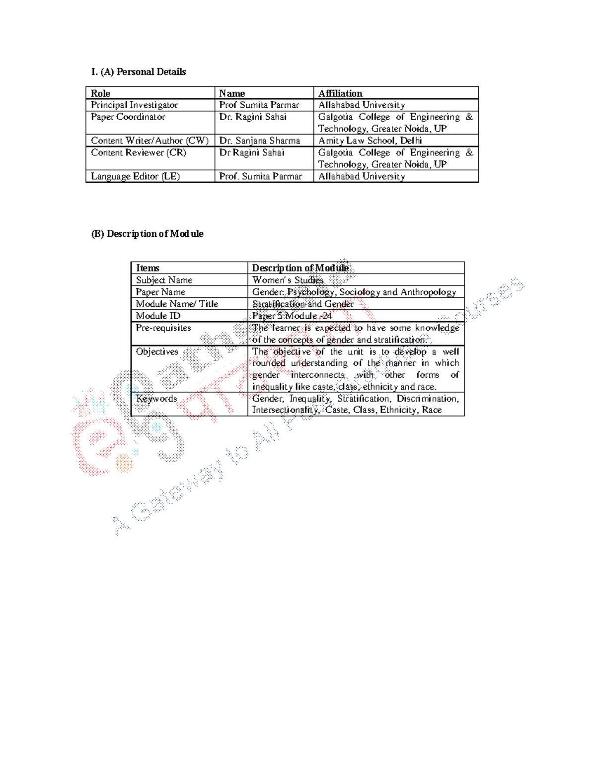 8036 et et 24 - kjlkjkm - I. (A) Personal Details Role Name Affiliation ...