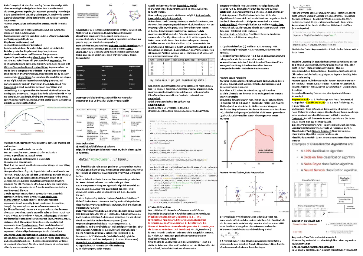 ML 101: Key Concepts in Machine Learning and Data Analysis - Studocu