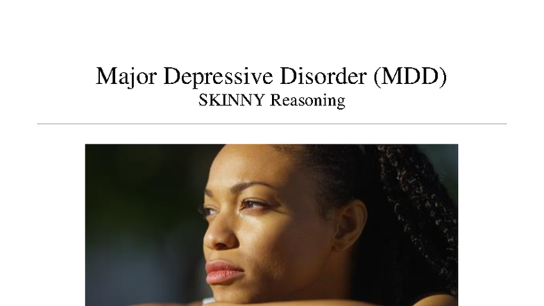 384-Major Depressive Disorder (MDD) Case Study Analysis - Studocu