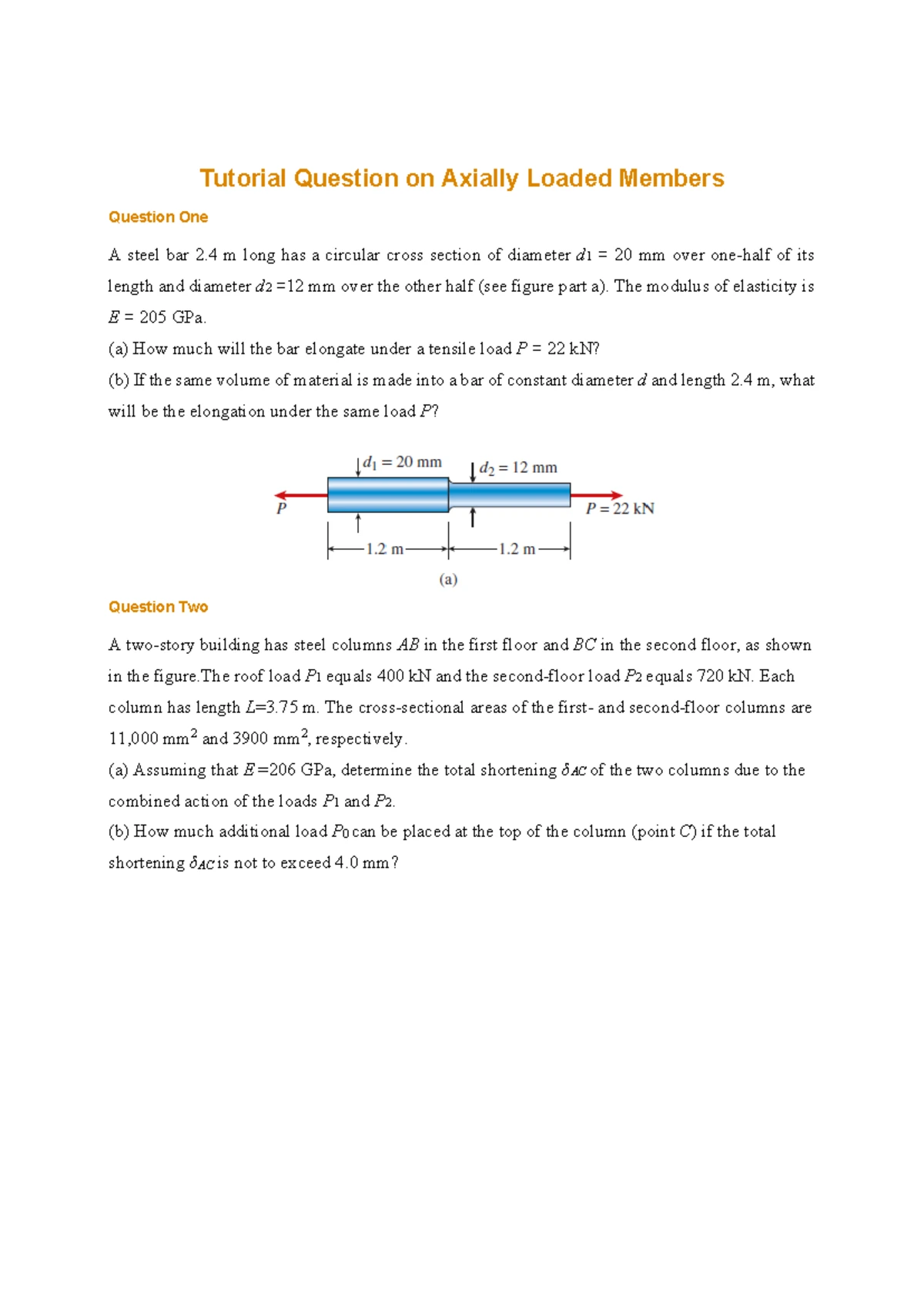 Lecture 3 - Shear Stress and Shear Strain in Axially Loaded Members ...