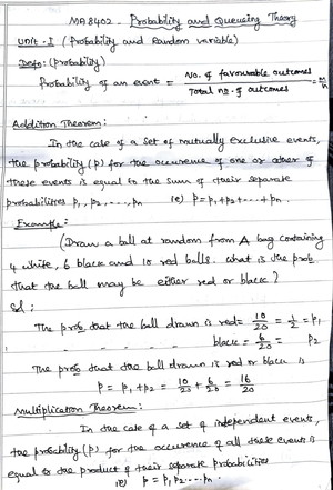 Applied Probability and Statistics - MA4151 - Studocu