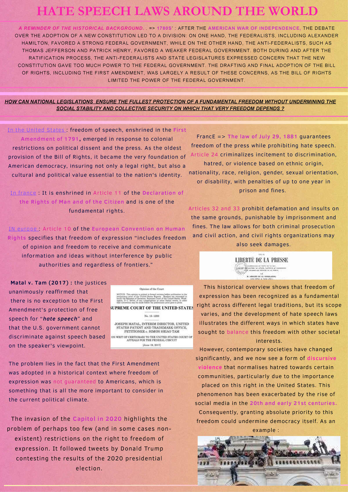 HATE SPEECH LAWS WORLDWIDE: A HISTORICAL OVERVIEW AND IMPACT - Studocu