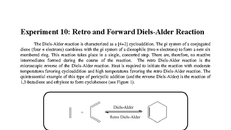 CHEM 2212L Experiment 10 - Diels-Alder Reaction Lab Procedure - Studocu