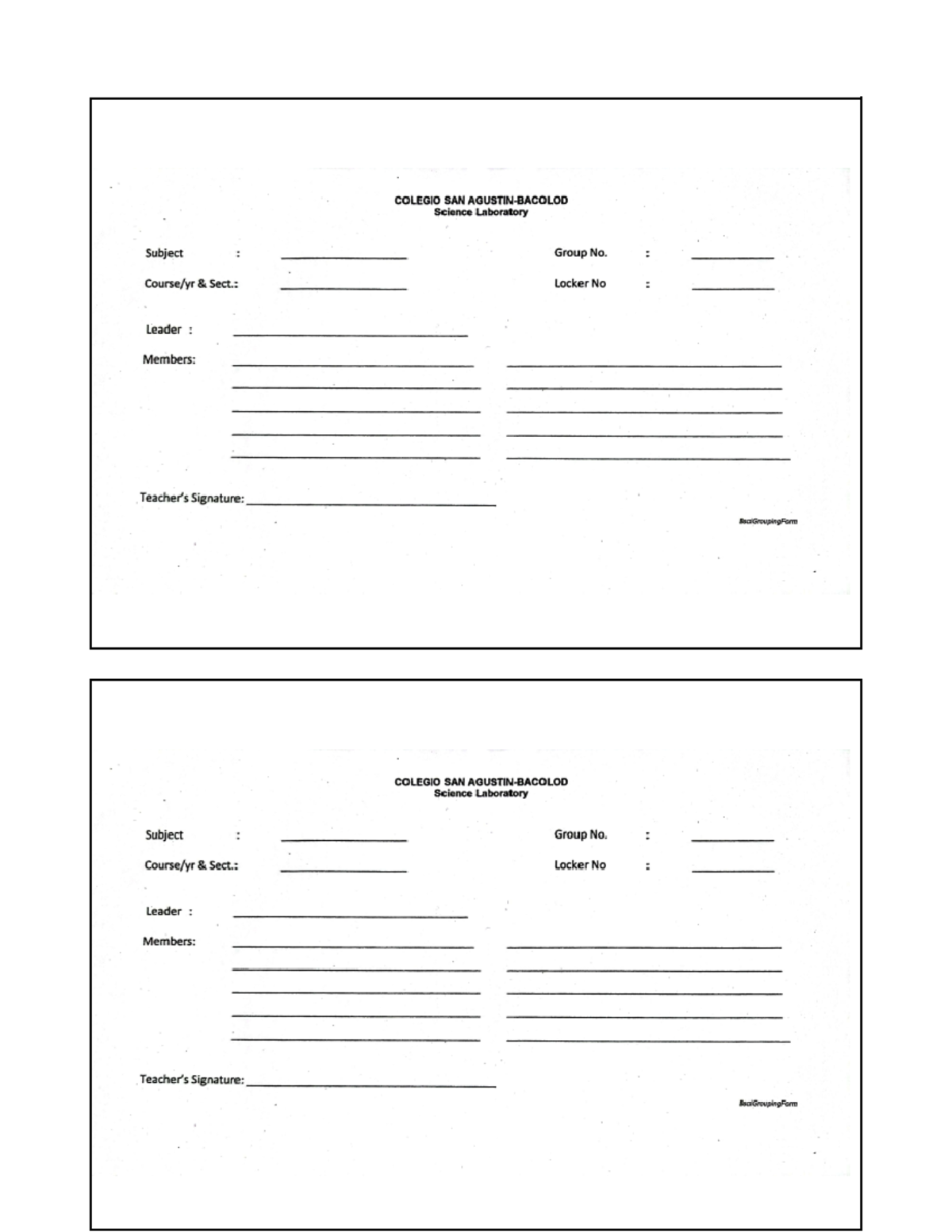 Science Lab Form - To request for laboratory supplies - Medical ...