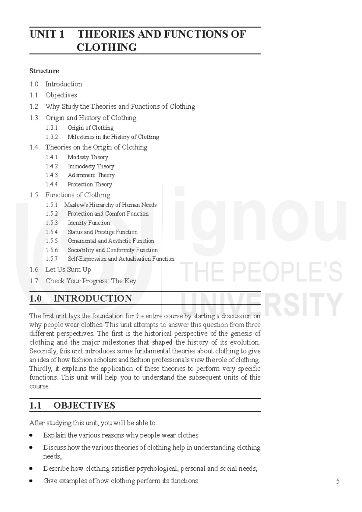 UNIT 1: THEORIES & FUNCTIONS OF CLOTHING - A Comprehensive Overview ...