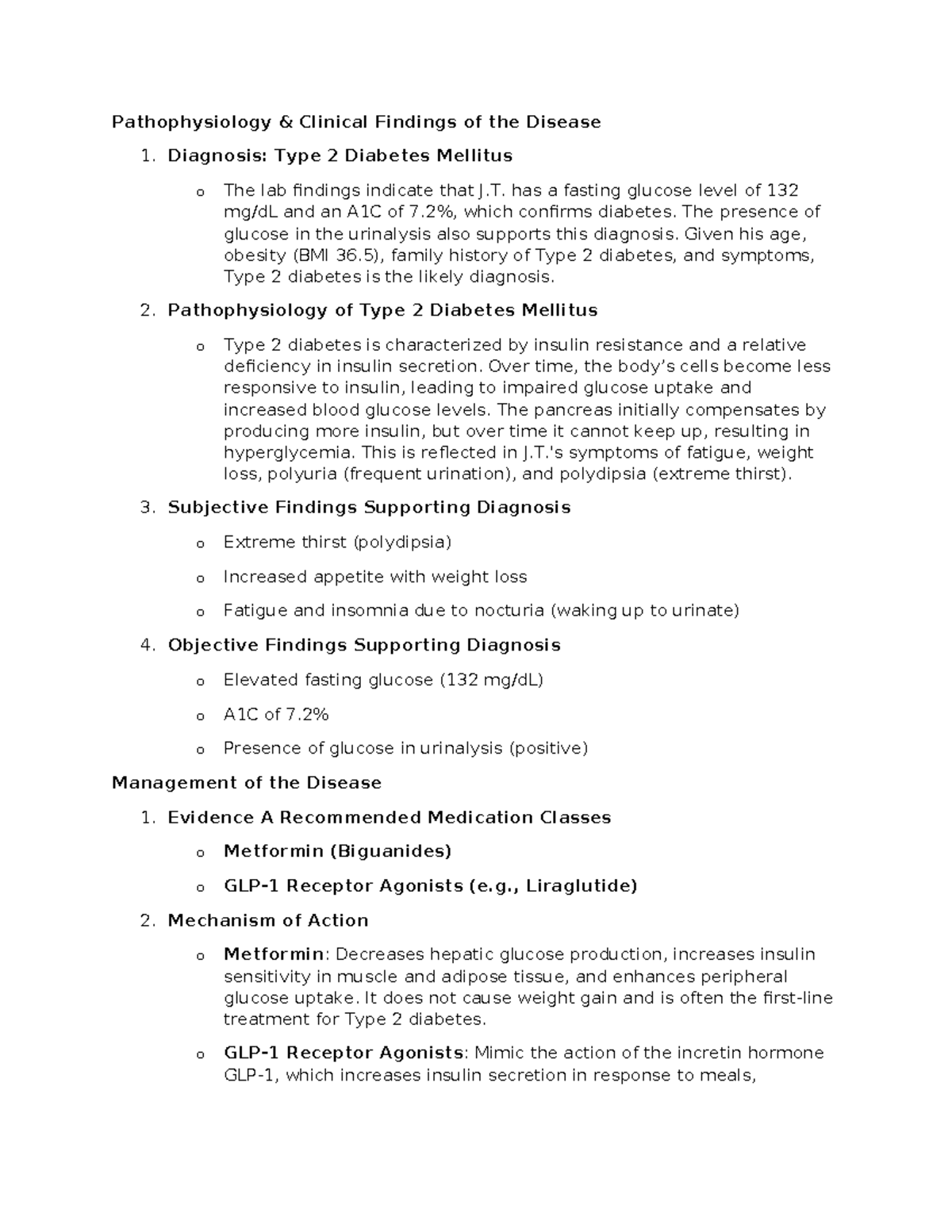 Pathophysiology & Clinical Findings of Type 2 Diabetes Mellitus - Studocu