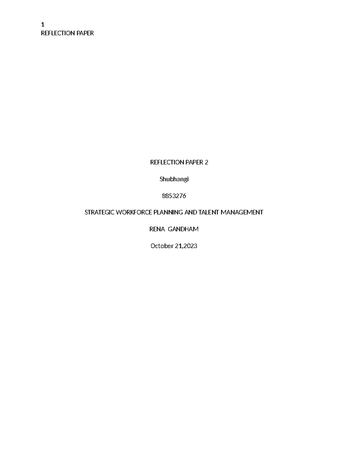 Reflection Paper 2: The Role of Social Media in Talent Management - Studocu