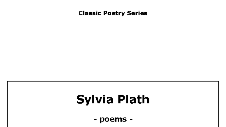 Sylvia Plath Poetry Collection (Z-Lib) - Classic Poems and Analysis ...