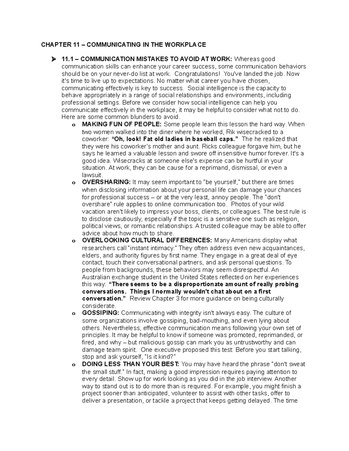 Chapter 11 SPCH: Effective Workplace Communication Strategies - Studocu