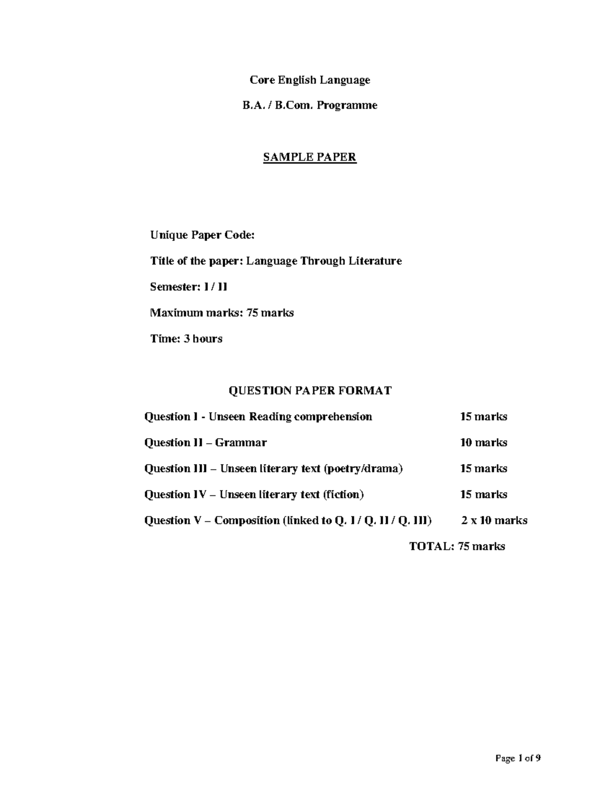 DOC-20241026-WA0012 - PYQ, - Core English Language B. / B. Programme ...