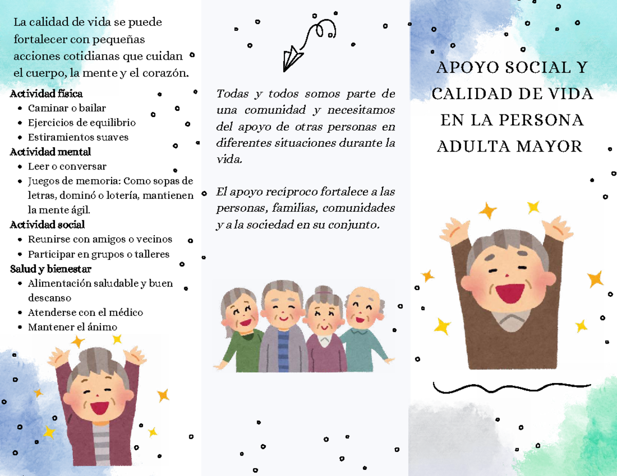 Folleto Tríptico: Apoyo Social y Calidad de Vida en Adultos Mayores ...