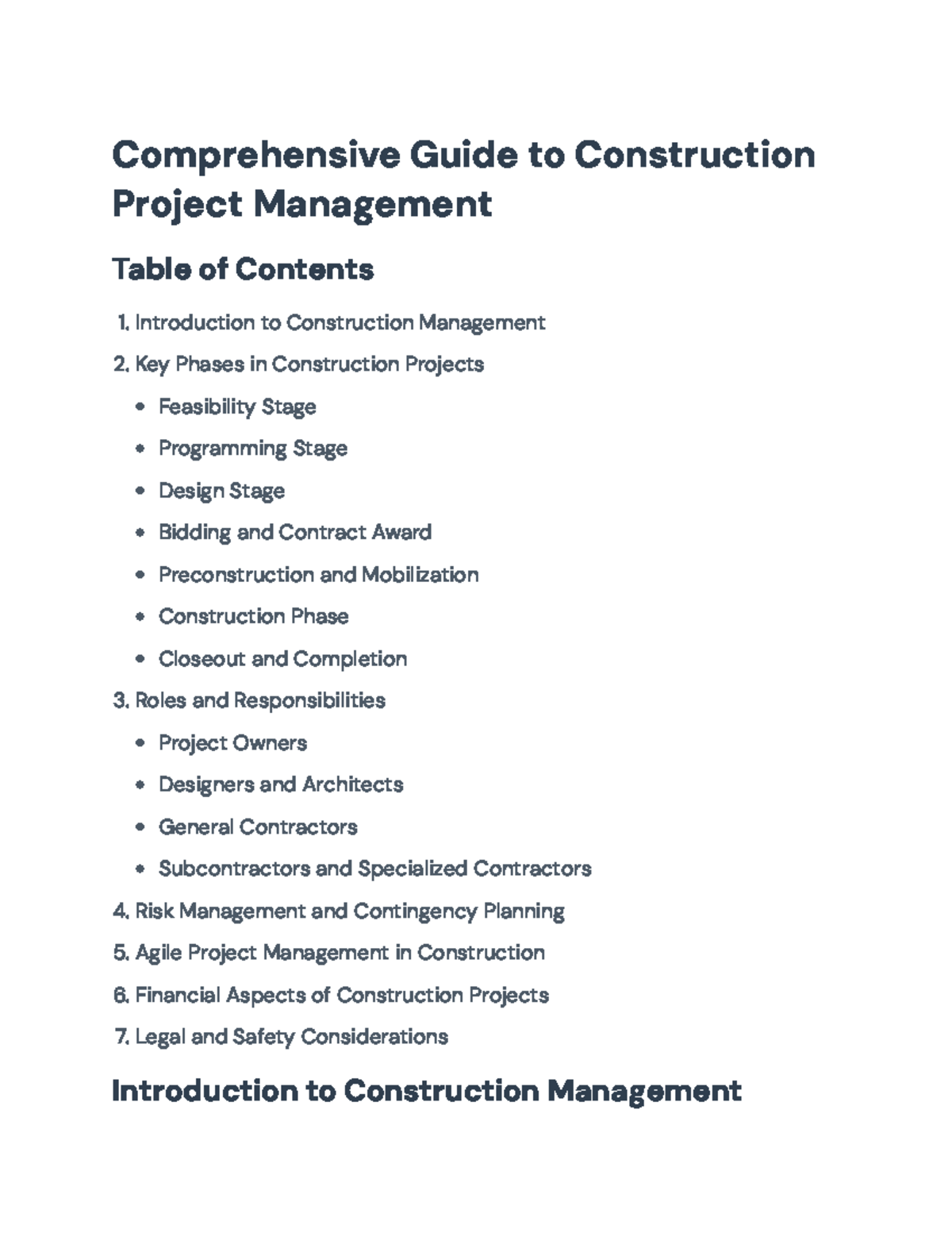 Comprehensive Guide to Construction Project Management (CPM 101) - Studocu