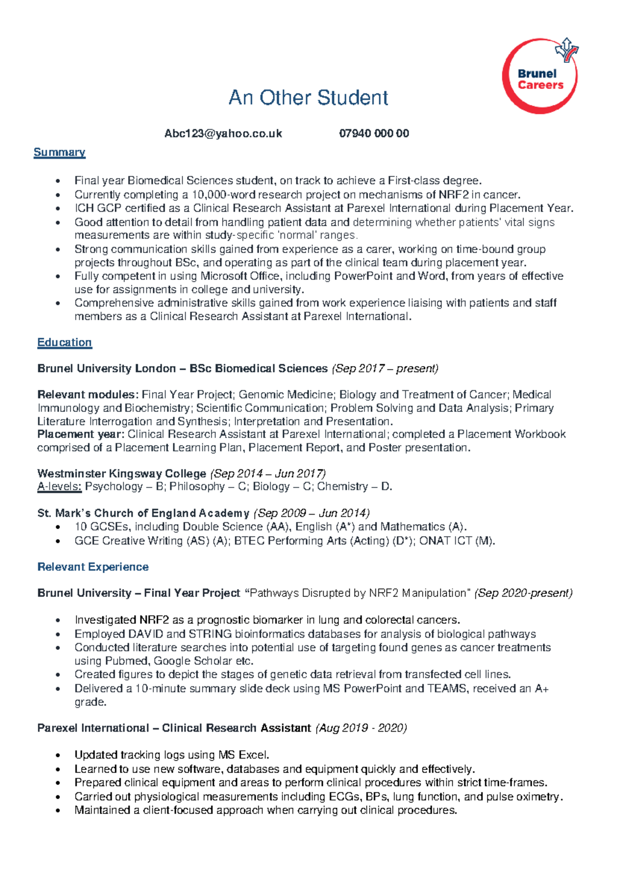 Biomed-CV-2021: Comprehensive Guide for Final Year Students - Studocu