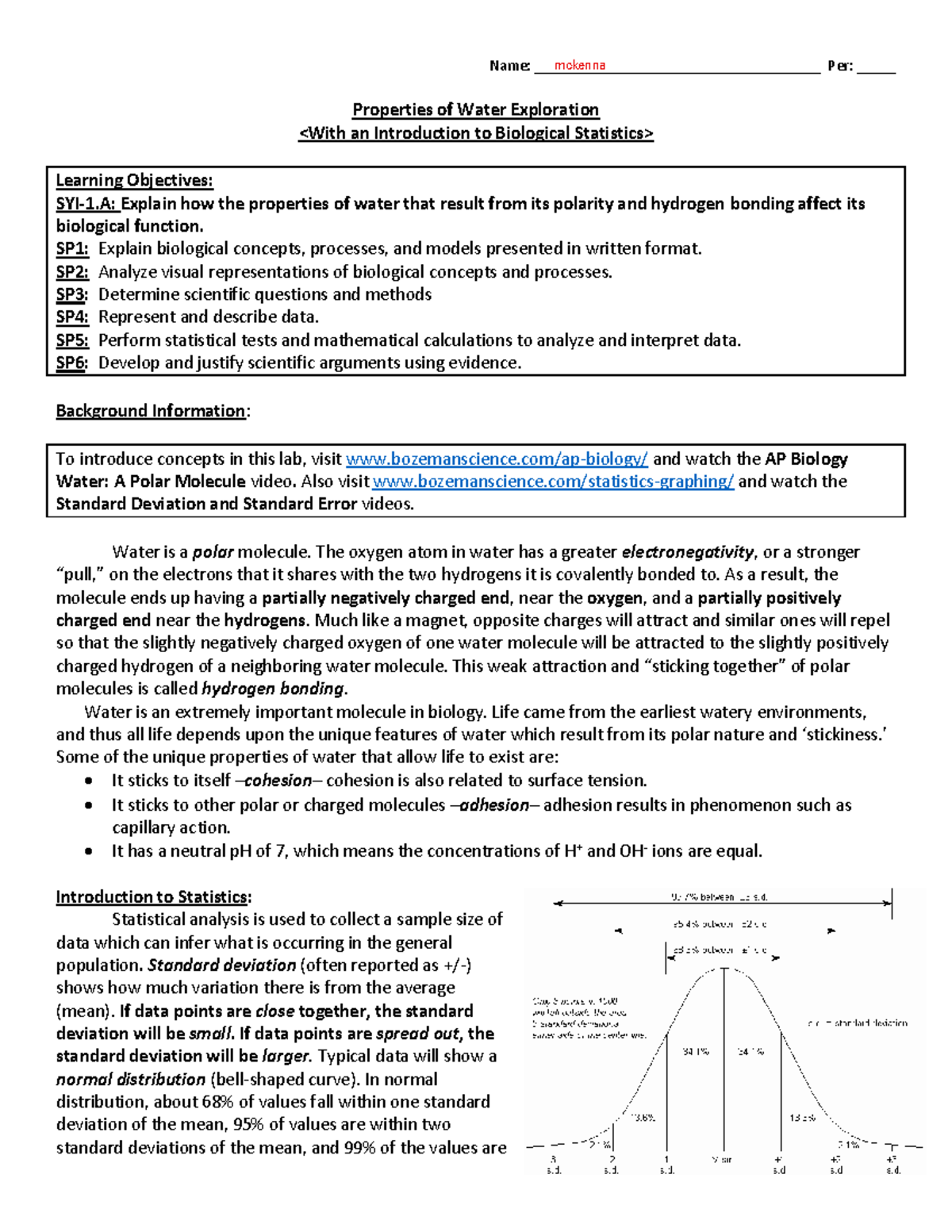 Kami Export - Mc Kenna Rutledge - LAB Properties of Water with Stats ...