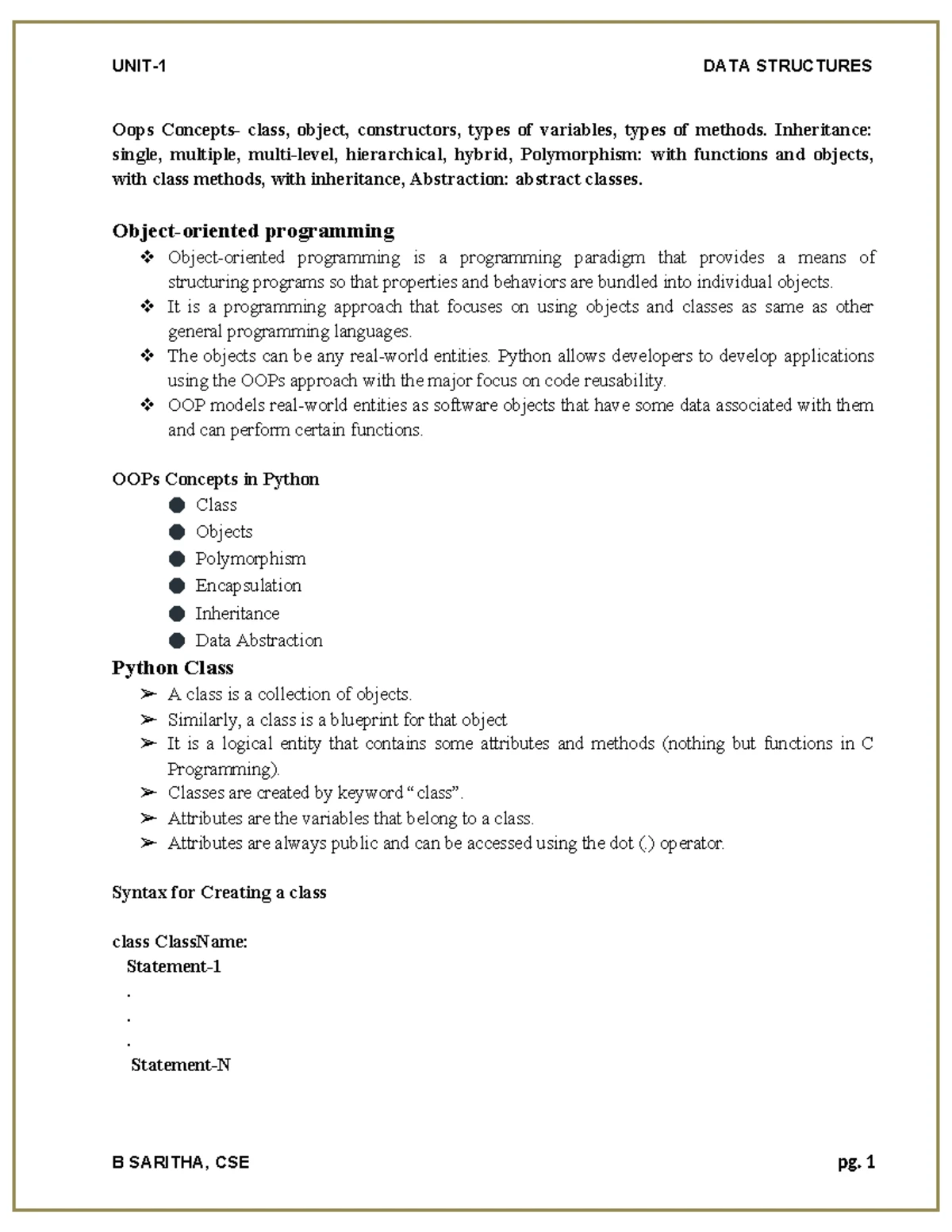 RS&GIS UNIT 4 - Lecture notes - 1 Spatial Data input x Editing Data ...