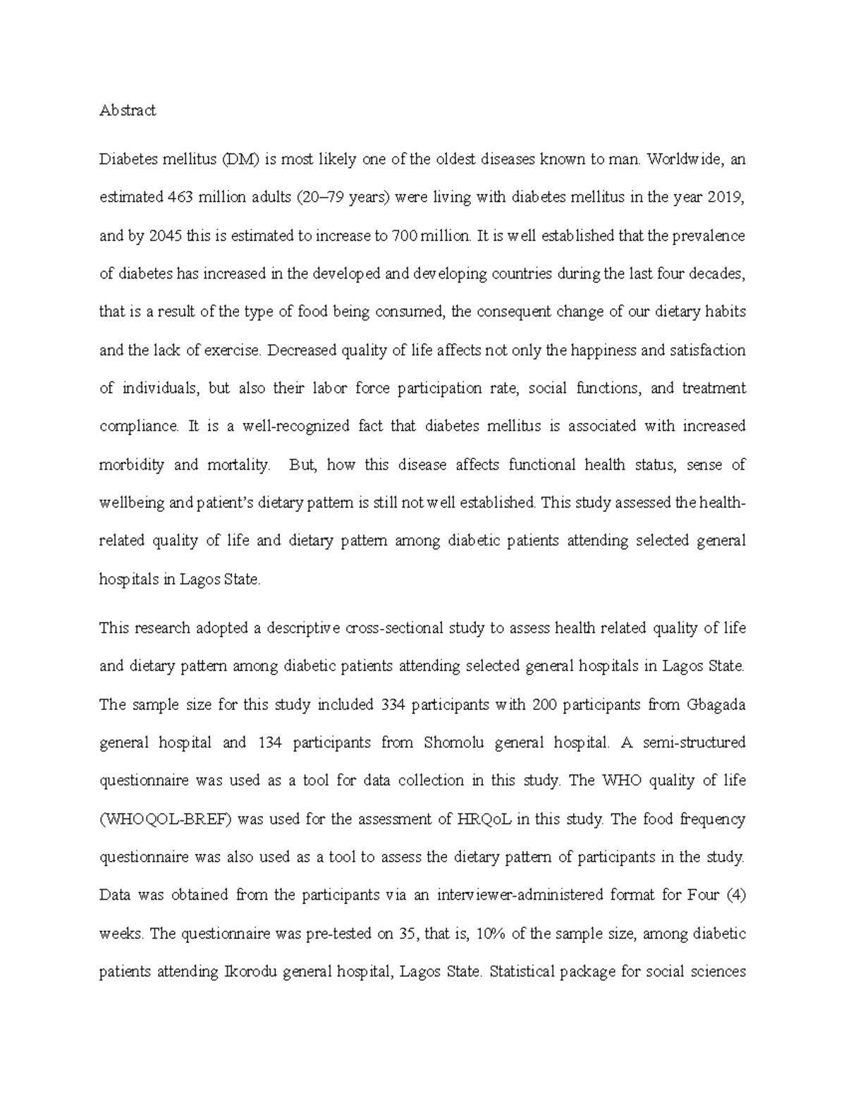 Abstract 113858 - Health-Related Quality of Life in Diabetic Patients ...