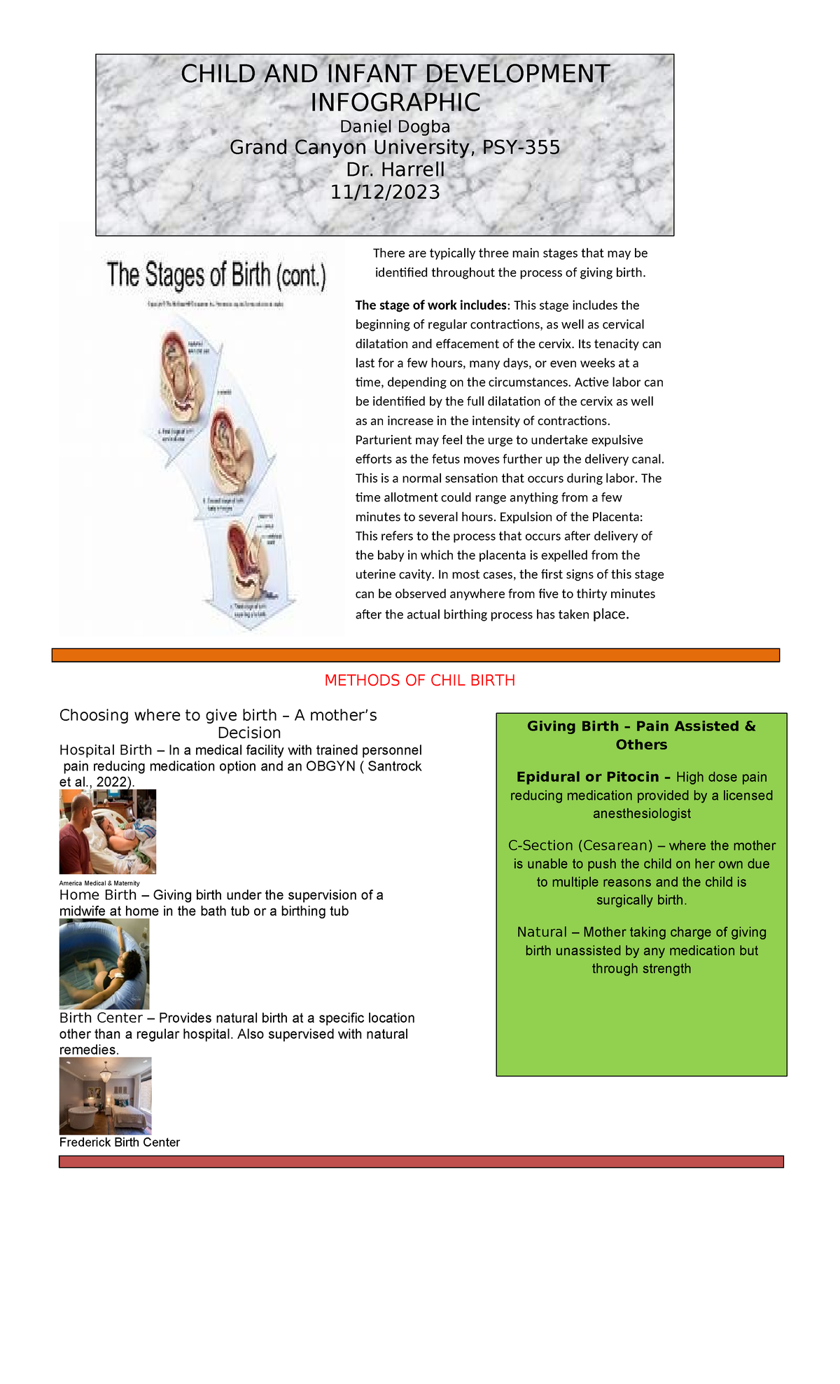 PSY-355-TS-T3 Childbirth and Infant Development: Methods & Insights ...