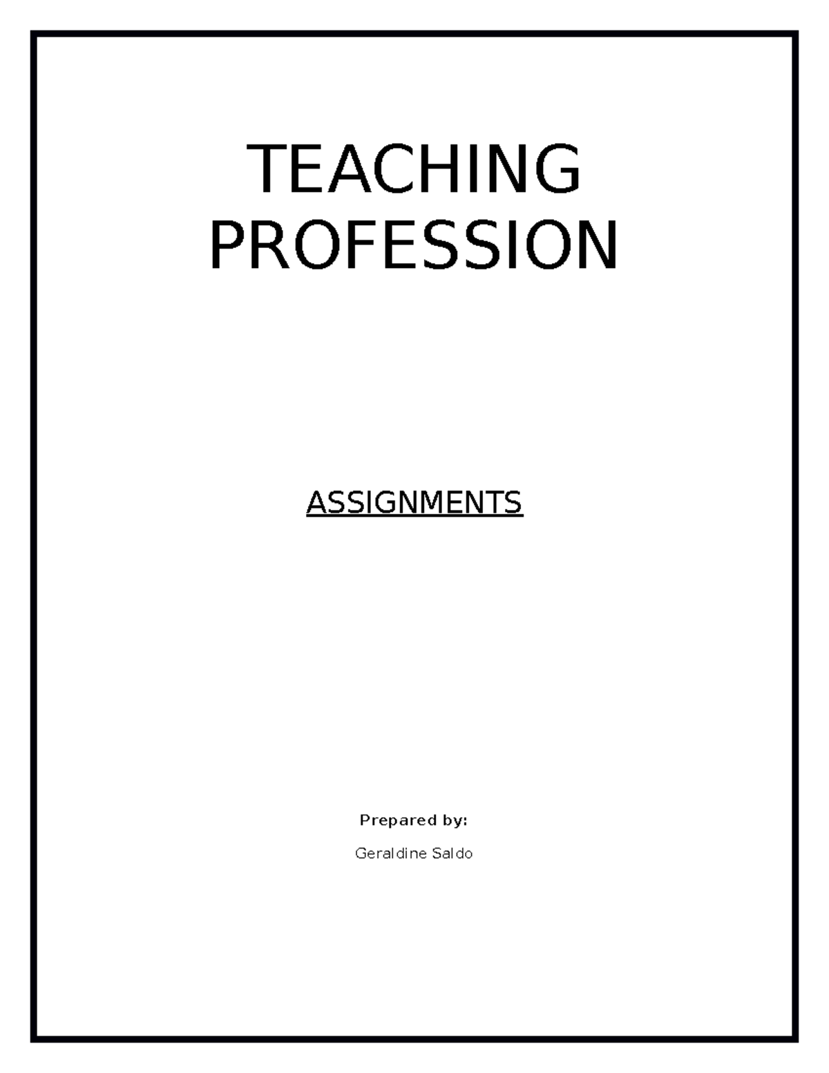 TPROF Assignment Overview: Teaching Profession Insights & Development ...