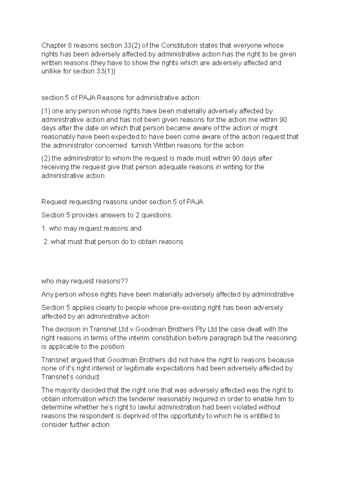Chapter 8: Understanding Section 33(2) of the Constitution and PAJA ...