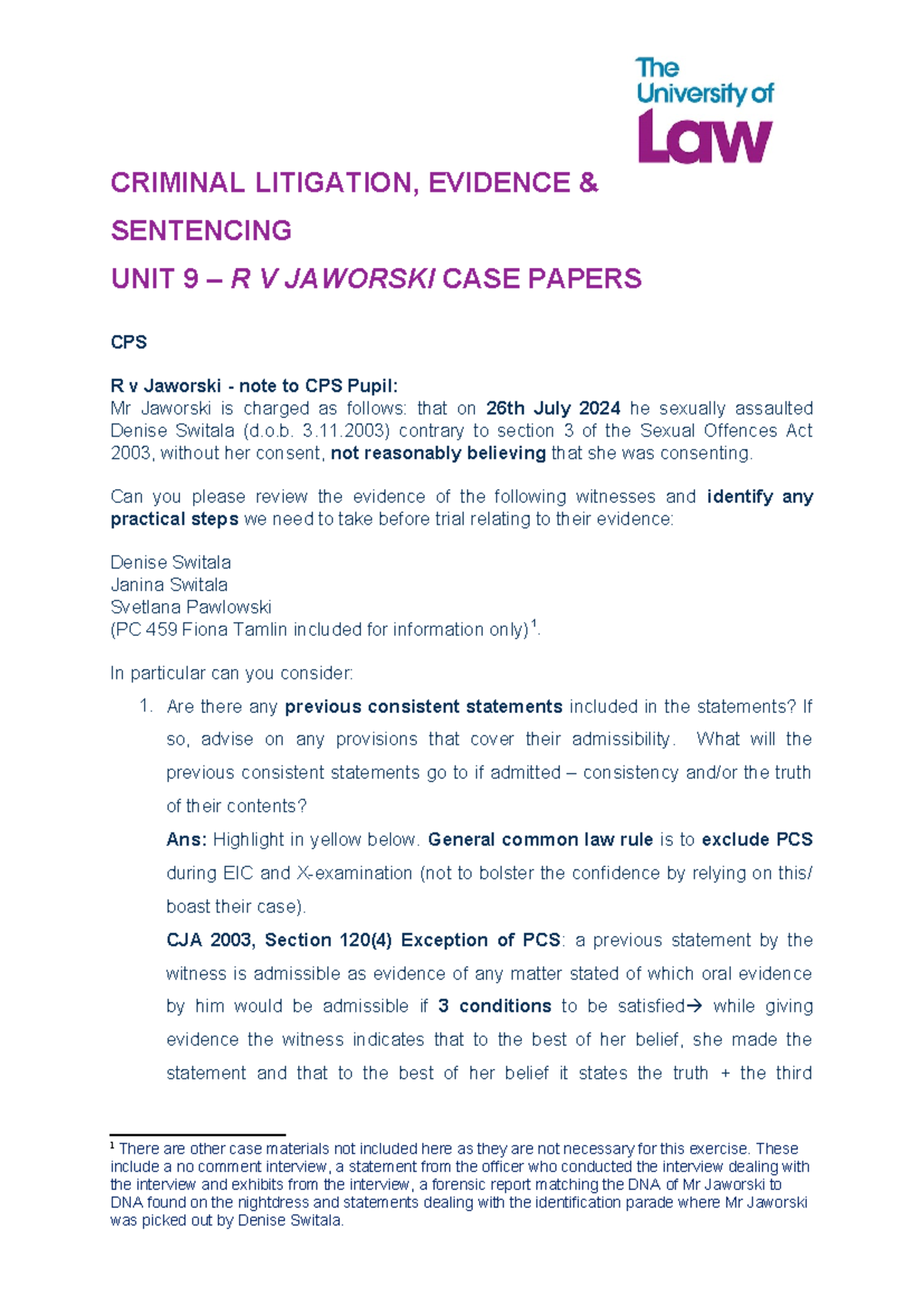 Template Brief To Counsel