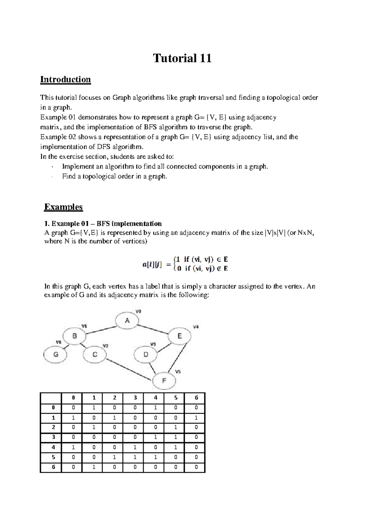 Tutorial 11 - Tutorial 11 Introduction This tutorial focuses on Graph ...
