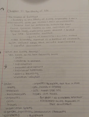Biology 101 Lecture Notes: Life Study & Scientific Method Overview ...
