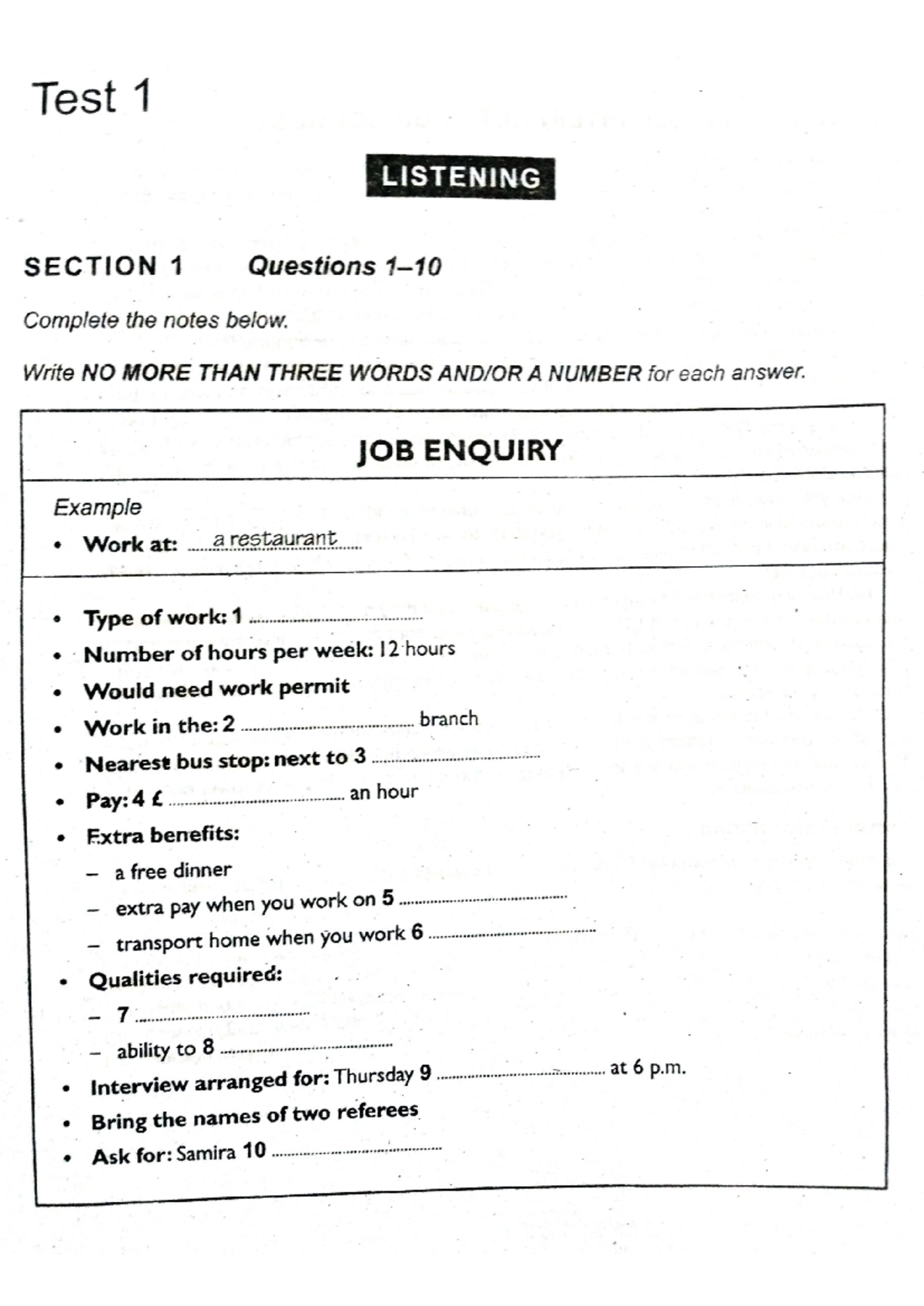 Test 1 Listening & Feedback Notes for Educational Movement - Studocu