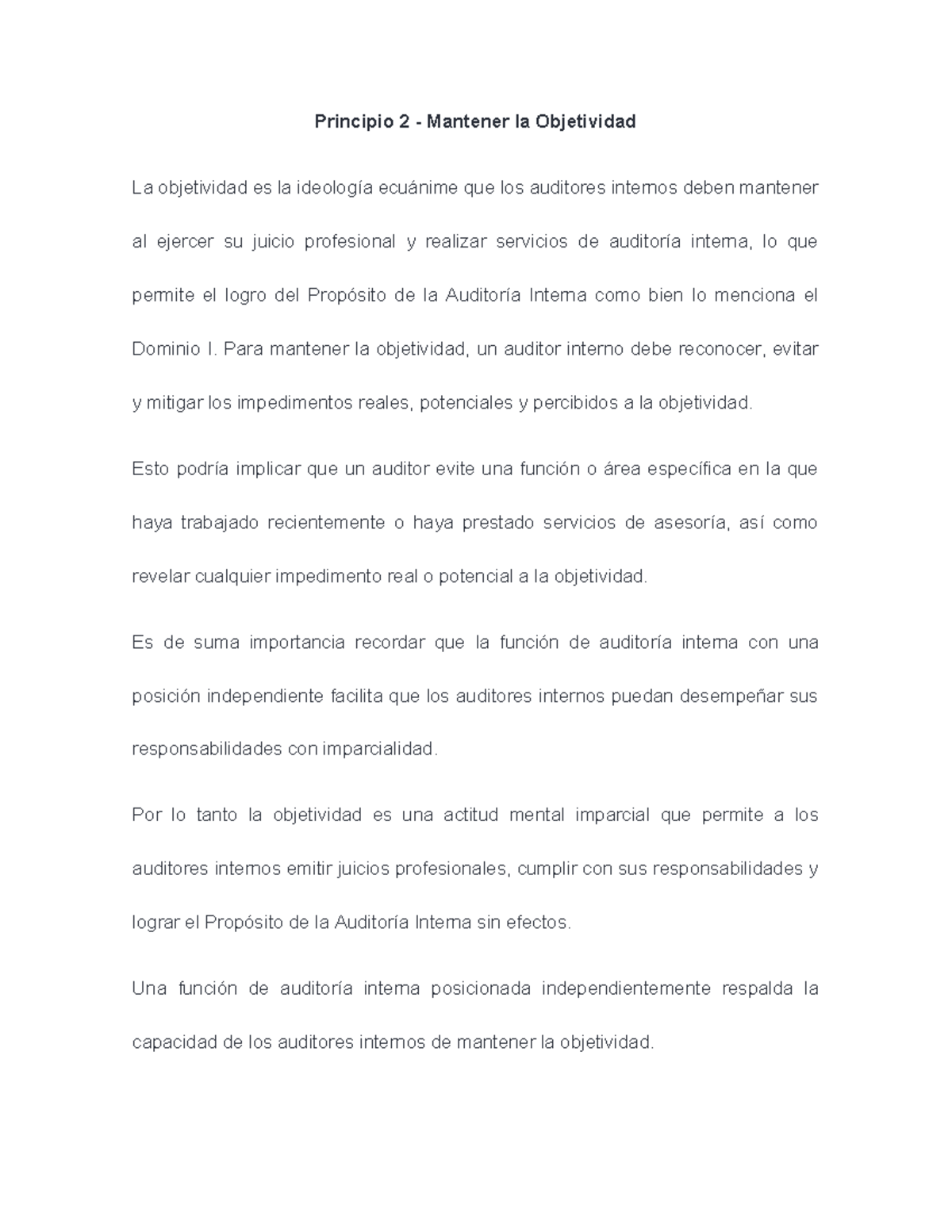 Objetividad en Auditoría Interna: Principios y Prácticas Clave - Document Preview