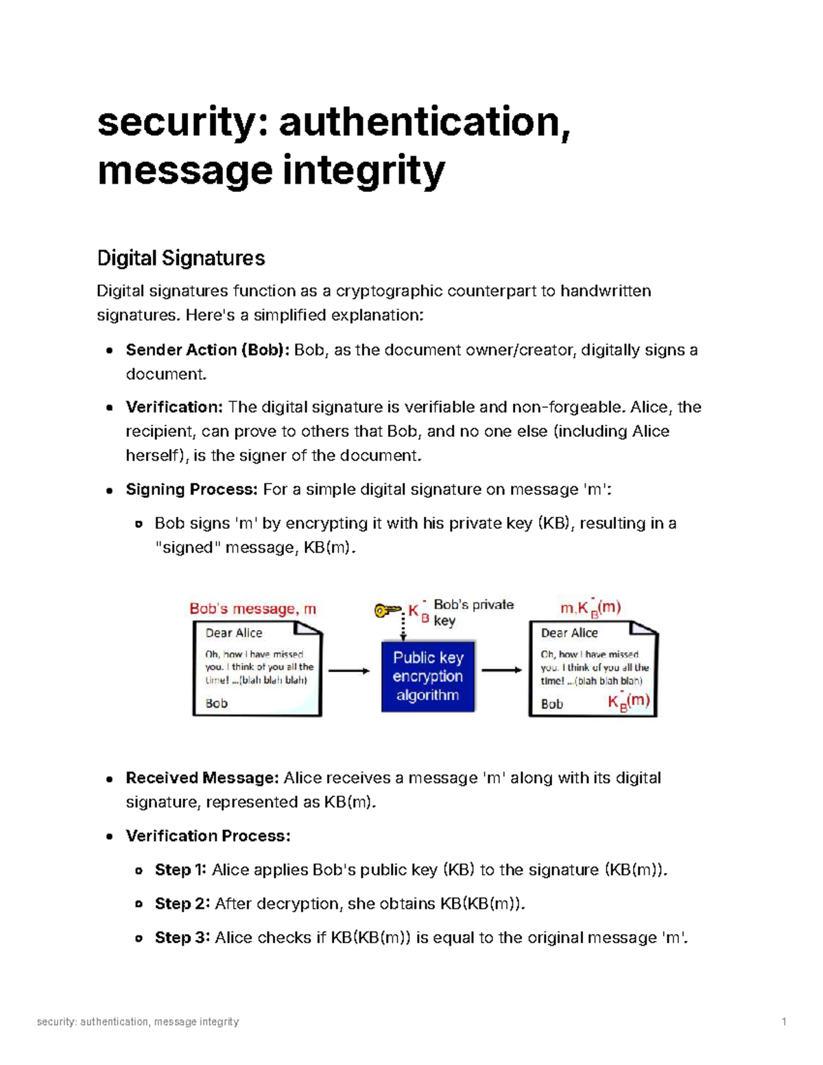 Security: Authentication & Message Integrity - Digital Signatures ...