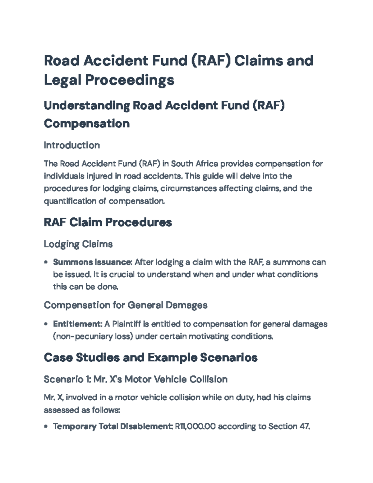 RAF Claims Guide: Legal Procedures & Compensation Insights - Studocu