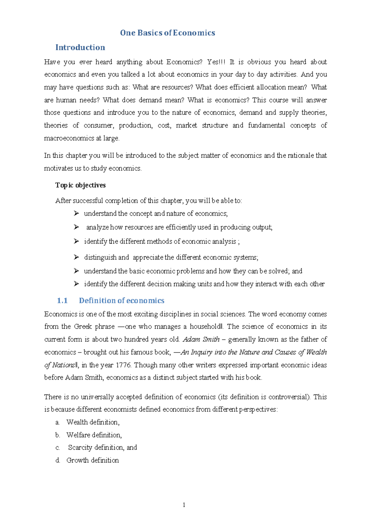 Basics of Economics: Introduction to Key Concepts and Theories - Studocu