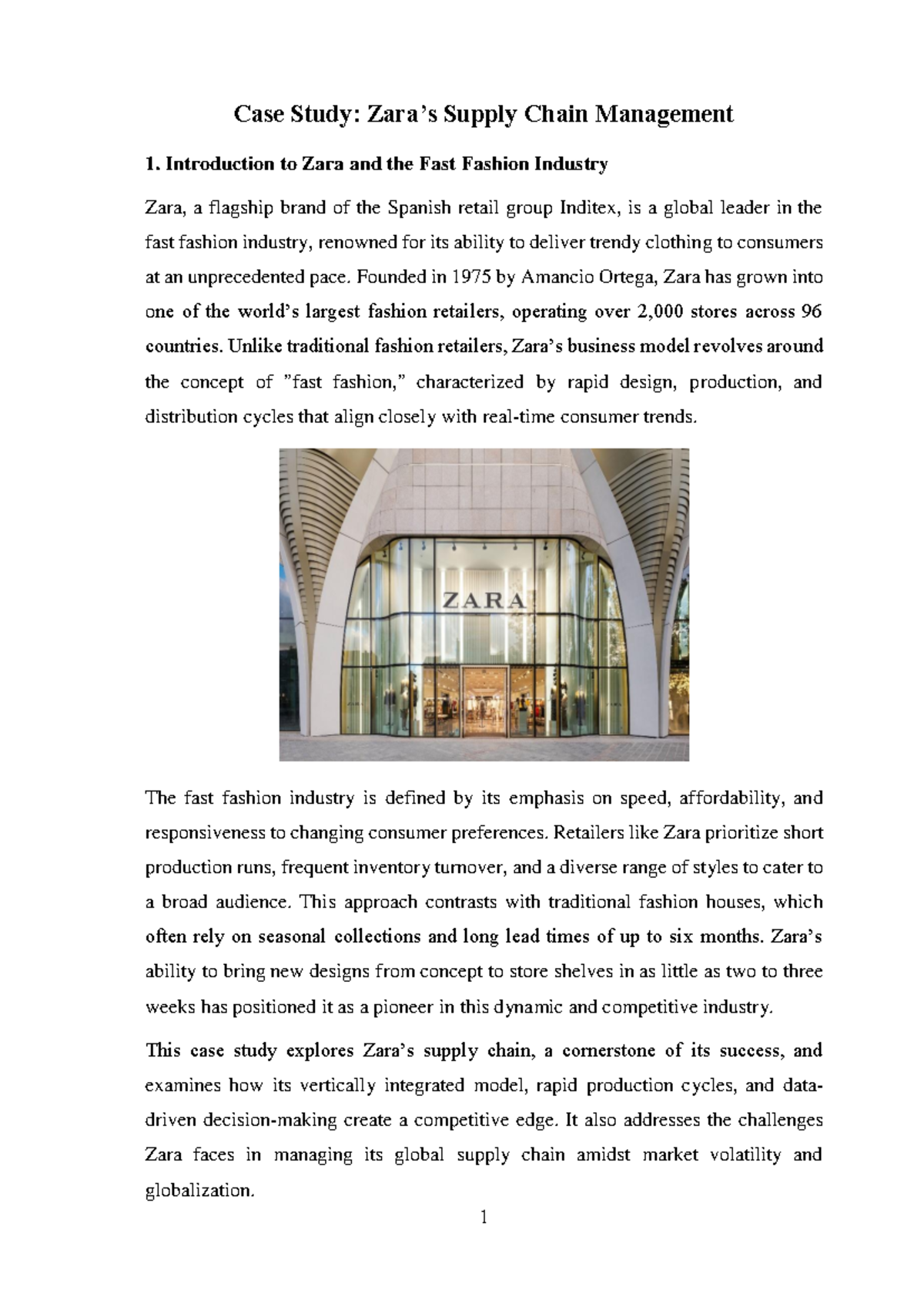 Case Study: Zara's Supply Chain Management (SCM) Analysis - Studocu