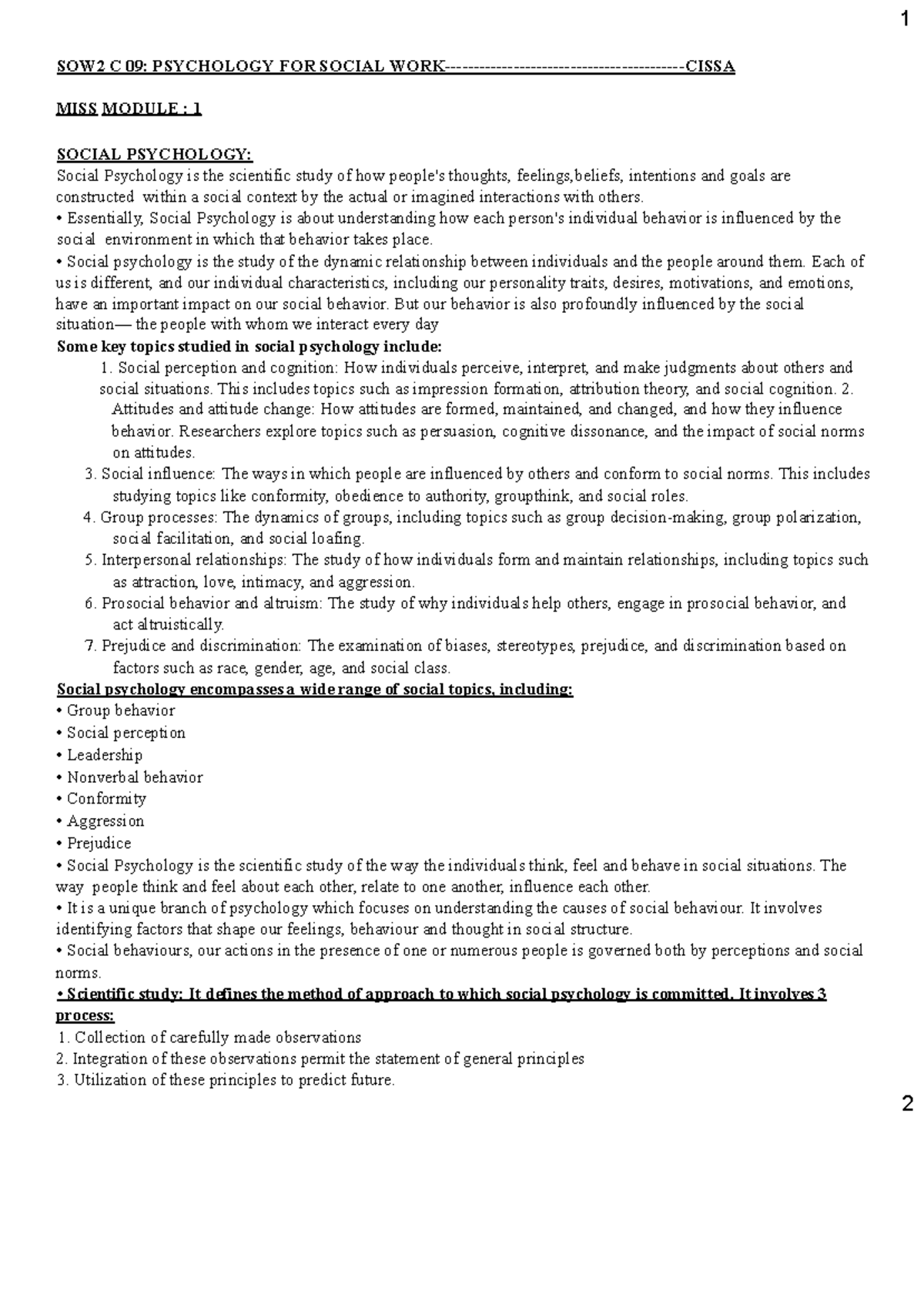 1 SOW2 C 09: Psychology for Social Work - Social Psychology Insights ...