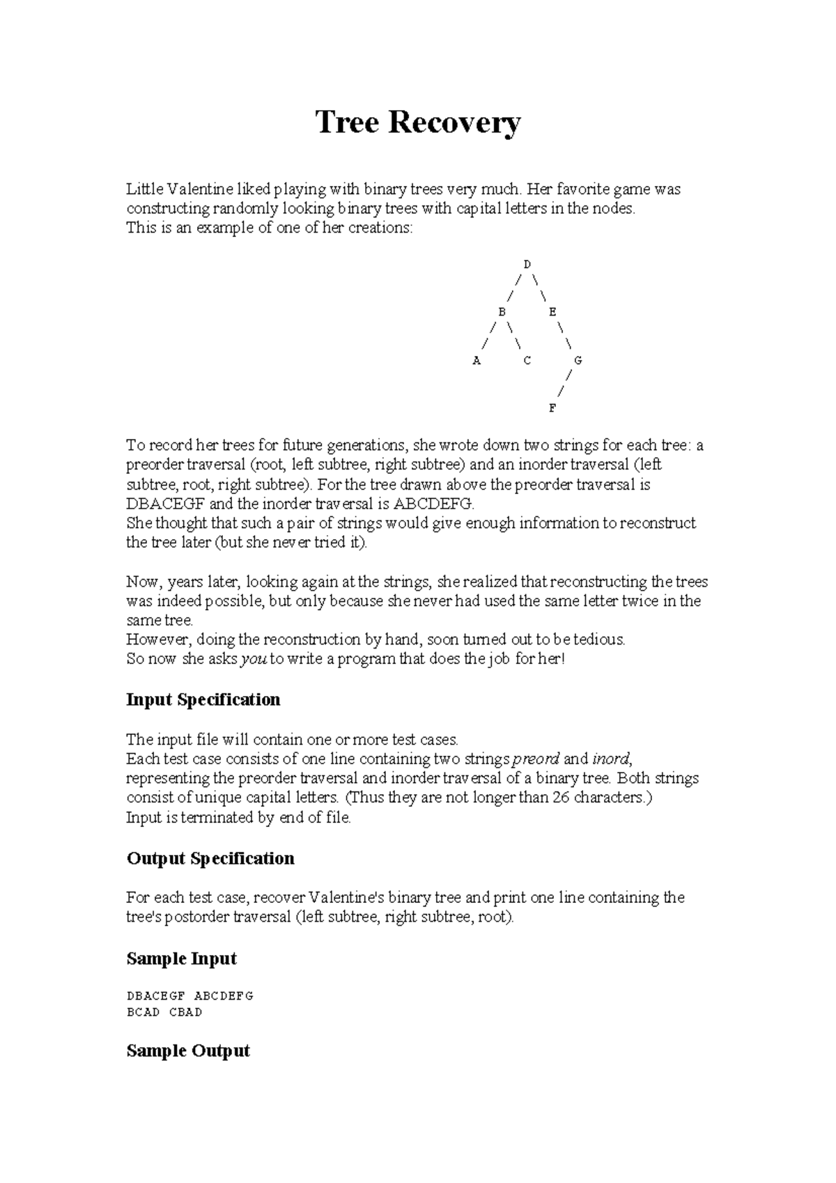166 - OJ Question: Binary Tree Reconstruction from Traversals - Studocu